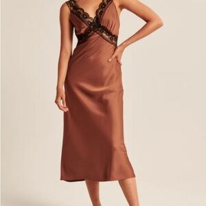 Abercrombie & Fitch Satin Midi Dress